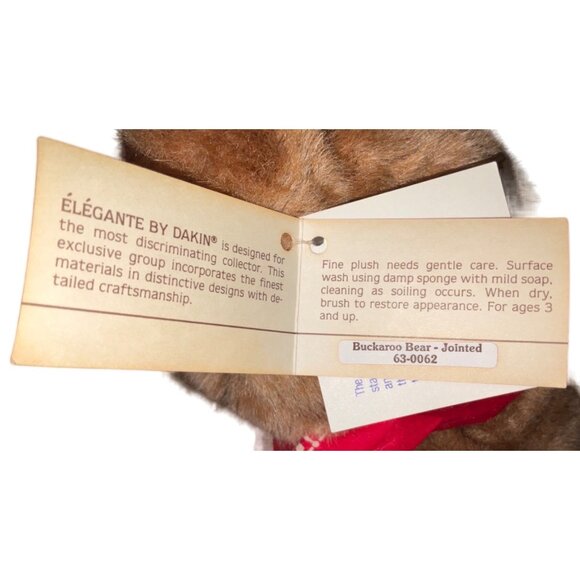 Cowboy Teddy Bear By Dakin With Hat & Bandana Plush Toy Collectible 12" Vintage - Picture 9 of 13